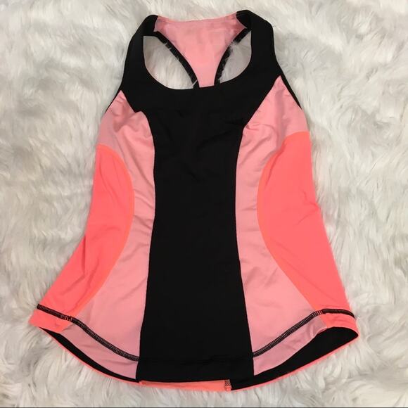 Lululemon Cardio Kick Tank Black Neon Size 4 - Picture 1 of 8